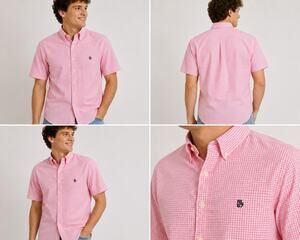 Ralph Lauren Jeans Co Shirt Mens XL Pink Gingham Check Button Down Cotton RL67